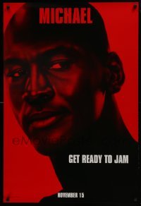 4g823 SPACE JAM teaser DS 1sh 1996 cool close-up of basketball star Michael Jordan!
