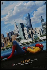 4g832 SPIDER-MAN: HOMECOMING teaser DS 1sh 2017 Holland in the title role, New York City skyline!
