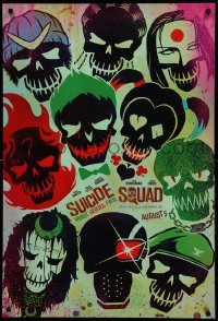 4g872 SUICIDE SQUAD teaser DS 1sh 2016 Smith, Leto as the Joker, Robbie, Kinnaman, cool art!