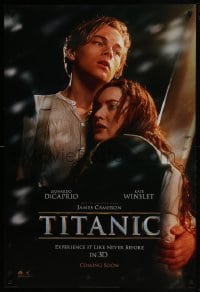 4g899 TITANIC style A int'l DS 1sh R2012 Leonardo DiCaprio & Winslet, Cameron, collide with destiny!