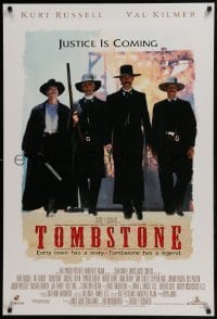 4g905 TOMBSTONE DS 1sh 1993 Kurt Russell as Wyatt Earp, Val Kilmer as Doc Holliday
