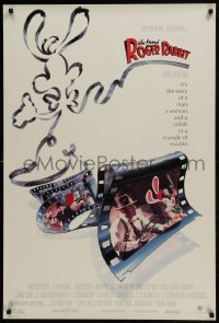 4g966 WHO FRAMED ROGER RABBIT 1sh 1988 Robert Zemeckis, Bob Hoskins, sexy Jessica Rabbit, Lloyd!
