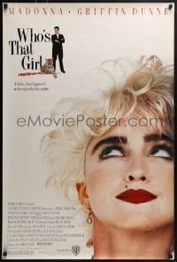 4g968 WHO'S THAT GIRL 1sh 1987 great portrait of young rebellious Madonna, Griffin Dunne