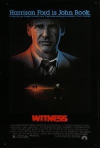 4g970 WITNESS 1sh 1985 big city cop Harrison Ford in Amish country, directed by Peter Weir!