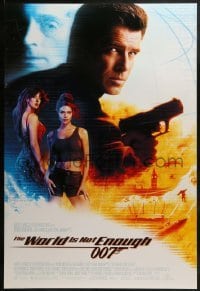 4g983 WORLD IS NOT ENOUGH int'l DS 1sh 1999 Brosnan as James Bond, Denise Richards, Sophie Marceau!