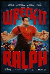 4g984 WRECK-IT RALPH advance DS 1sh 2012 cool Disney animated video game movie, great image!