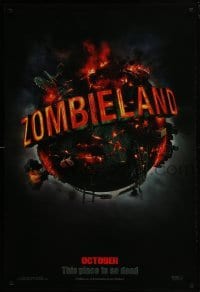 4g998 ZOMBIELAND teaser 1sh 2009 Harrelson, Eisenberg, this place is so dead, wild image of Earth!