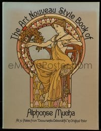 4h499 ART NOUVEAU STYLE BOOK OF ALPHONSE MUCHA softcover book 1980 w/ 72 plates in original color!
