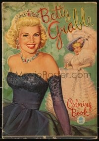 4h511 BETTY GRABLE coloring book 1951 coloring book with the Hollywood star in different outfits!