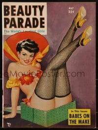 4h659 BEAUTY PARADE magazine May 1952 The World's Loveliest Girls, sexy Peter Driben cover art!