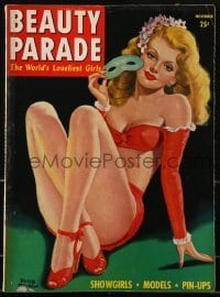 4h657 BEAUTY PARADE magazine Nov 1945 The World's Loveliest Girls, sexy Peter Driben cover art!