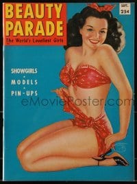 4h661 BEAUTY PARADE magazine September 1953 The World's Loveliest Girls, super sexy cover art!