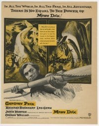 4h011 MOBY DICK magazine ad 1956 John Huston, great art of Gregory Peck & the giant whale!