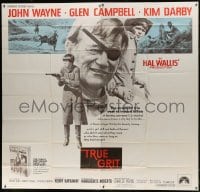4j004 TRUE GRIT int'l 6sh 1969 John Wayne as Rooster Cogburn, Kim Darby, Glen Campbell