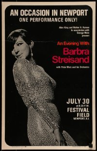 4j053 EVENING WITH BARBRA STREISAND 14x22 commercial poster 1980s full-length in skin-tight outfit!