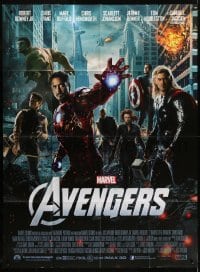 4j690 AVENGERS French 1p 2012 Iron Man, Thor, Captain America, Hulk, Black Widow & more, Marvel!