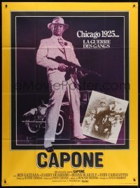 4j711 CAPONE French 1p 1975 great image of Ben Gazzara as the gangster legend in 1925 Chicago!