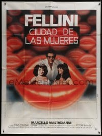 4j718 CITY OF WOMEN French 1p 1980 Fellini's La Citta delle donne, Mastroianni, sexy Landi art!