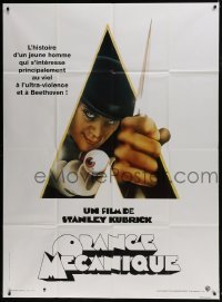 4j720 CLOCKWORK ORANGE French 1p R1990s Stanley Kubrick classic, Castle art of Malcolm McDowell!