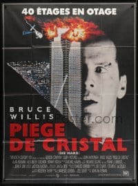 4j742 DIE HARD French 1p 1988 cop Bruce Willis is up against twelve terrorists, crime classic!