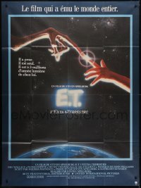 4j746 E.T. THE EXTRA TERRESTRIAL French 1p R1985 Steven Spielberg, classic fingers touching image!