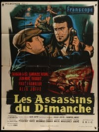 4j754 EVERY SECOND COUNTS French 1p 1957 Les Assassins du dimanche, great Jean Mascii art!