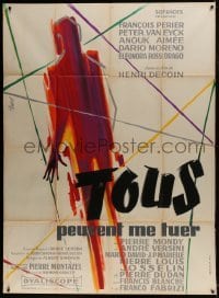4j757 EVERYBODY WANTS TO KILL ME French 1p 1957 cool art against white background by Clement Hurel!