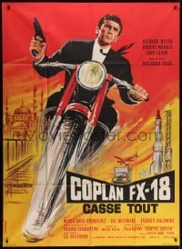 4j758 EXTERMINATORS French 1p 1965 cool artwork of French cycle spy Richard Wyler by Xarrie!