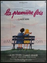 4j766 FIRST TIME French 1p 1976 Claude Berri's La Premiere Fois, great art by Blachon!