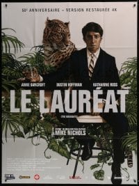 4j789 GRADUATE French 1p R2017 completely different Rory Kurtz art of Dustin Hoffman & leopard!