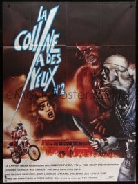 4j804 HILLS HAVE EYES 2 French 1p 1987 Wes Craven horror, cool different art of Michael Berryman!