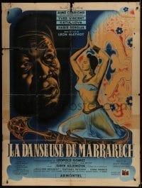 4j831 LA DANSEUSE DE MARRAKECH French 1p 1950 Rene Peron art of sexy female Moroccan dancer!