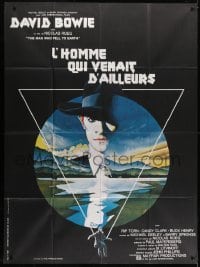 4j862 MAN WHO FELL TO EARTH French 1p 1976 Nicolas Roeg, best art of David Bowie by Vic Fair!