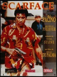 4j935 SCARFACE French 1p R1980s Al Pacino as bloody Tony Montana, Brian De Palma, Oliver Stone