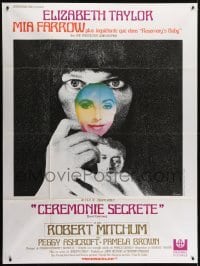 4j938 SECRET CEREMONY French 1p 1969 Elizabeth Taylor, Mia Farrow, Robert Mitchum, Joseph Losey
