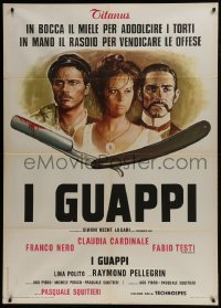 4j421 BLOOD BROTHERS Italian 1p 1974 art of Claudia Cardinale, Nero, Testi & bloody straight razor!