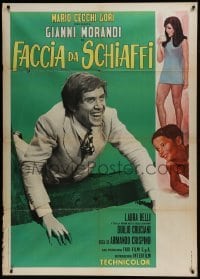 4j445 FACCIA DA SCHIAFFI Italian 1p 1970 Gianni Morandi, sexy full-length Laura Belli!