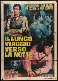 4j458 LONG DAY'S JOURNEY INTO NIGHT Italian 1p 1968 Hepburn, Stockwell, Tarantelli gambling art!
