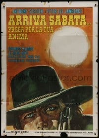 4j478 SABATA THE KILLER Italian 1p 1970 cool spaghetti western art of Steffen by Renato Casaro!