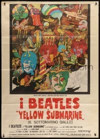 4j506 YELLOW SUBMARINE Italian 1p R1980s great colorful art of Beatles John, Paul, Ringo & George!