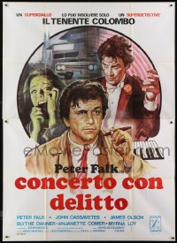 4j388 ETUDE IN BLACK Italian 2p 1978 cool art of Peter Falk as Detective Columbo & John Cassavetes!