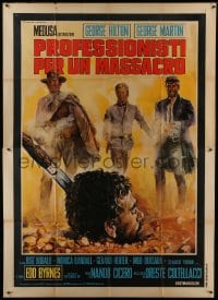 4j402 PROFESSIONALS FOR A MASSACRE Italian 2p 1967 Gasparri art of man buried up to his neck!
