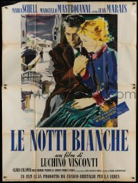 4j413 WHITE NIGHTS Italian 2p 1957 Visconti, Brini art of Schell & Marais, Dostoyevsky, rare!