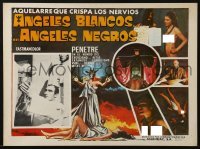 4j529 ANGELES BLANCOS ANGELES NEGROS Mexican LC 1970s Satanic ritual + naked women in border art!