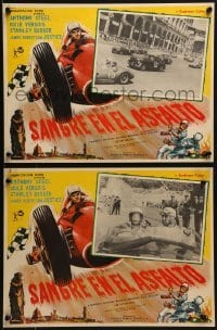 4j519 CHECKPOINT 2 Mexican LCs 1957 English car racing, Anthony Steel, cool race car scenes!