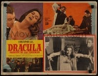 4j553 DRACULA PRINCE OF DARKNESS Mexican LC 1966 vampire Christopher Lee, cool border montage!