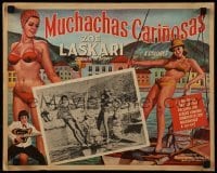 4j600 MUCHACHAS CARINOSAS Mexican LC 1960s sexy Zoe Laskari in bikini in inset AND border art!