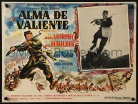 4j616 RED BADGE OF COURAGE Mexican LC 1951 soldier Audie Murphy charging with rifle & bayonet!