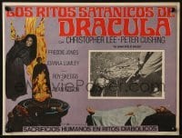 4j620 SATANIC RITES OF DRACULA Mexican LC 1978 Christopher Lee as Dracula helpless on the ground!