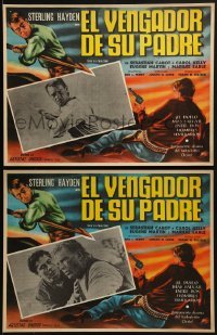 4j511 TERROR IN A TEXAS TOWN 7 Mexican LCs 1958 cowboy Sterling Hayden, harpoon against six-gun!